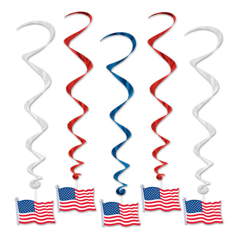 American Flag Whirls, Size 3'