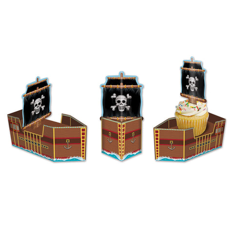 Pirate Ship Favor Boxes, Size 3" x 6½"