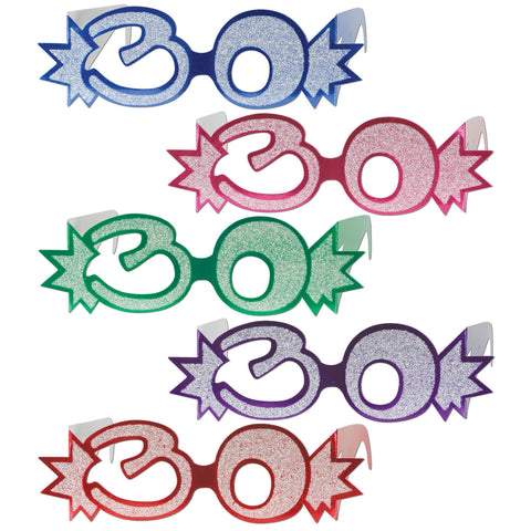  30  Glittered Foil Eyeglasses