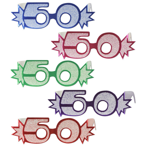  50  Glittered Foil Eyeglasses