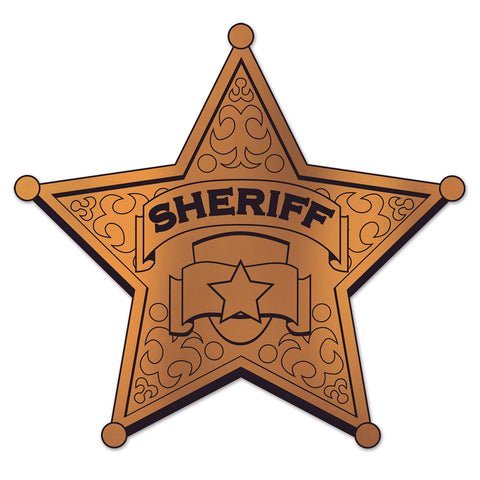 Foil Sheriff Badge Silhouette, Size 12"
