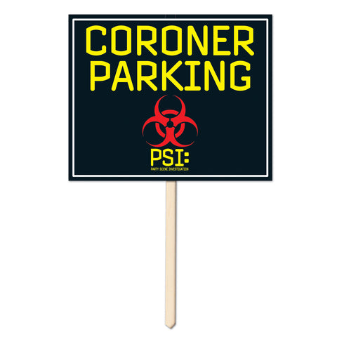 Coroner Parking Yard Sign, Size 12" x 15"
