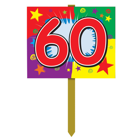  60  Birthday Yard Sign, Size 12" x 15"