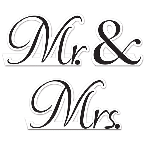 Mr. & Mrs. Table Cards, Size 4¾"-5¼"