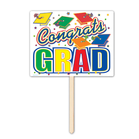 Congrats Grad Yard Sign, Size 12" x 15"