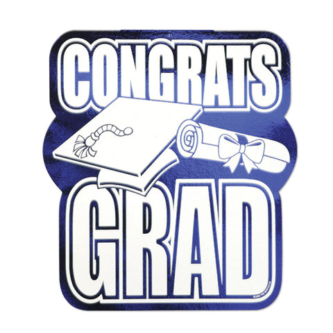 Printed Foil Congrats Grad Cutout, Size 13"