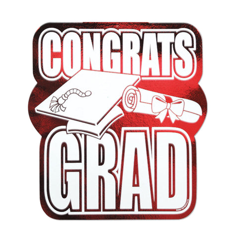 Printed Foil Congrats Grad Cutout, Size 13"