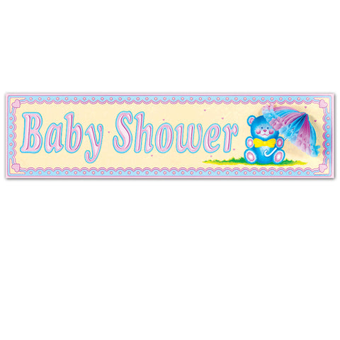 Baby Shower Sign w/Tissue Parasol, Size 8" x 31"