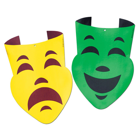 Foil Comedy & Tragedy Face Recortes, Size 12½" x 18"