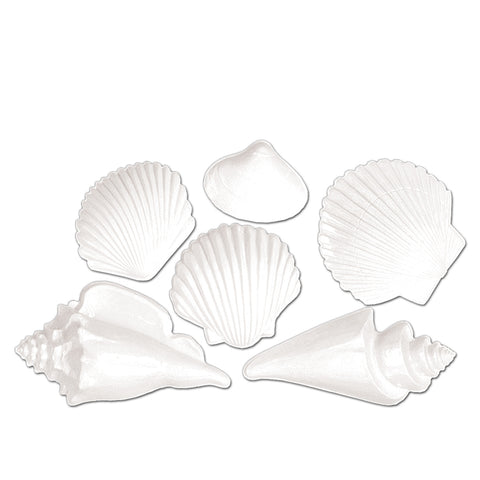 White Plastic Seashells, Size 7½"-15¾"