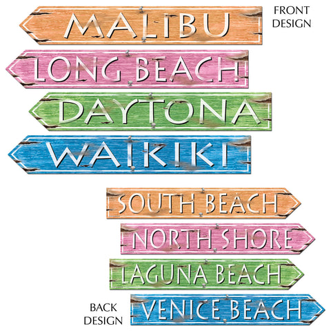 Beach Sign Recortes, Size 3¾" x 23¾"