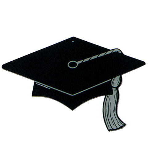 Black Graduate Cap Silhouette, Size 8" x 16"