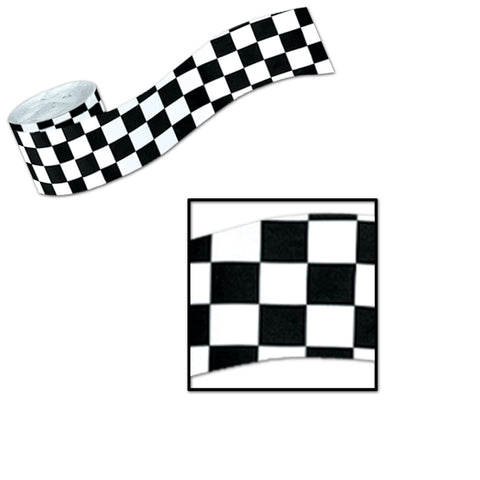 FR Checkered Crepe Streamer, Size 2½" x 30'