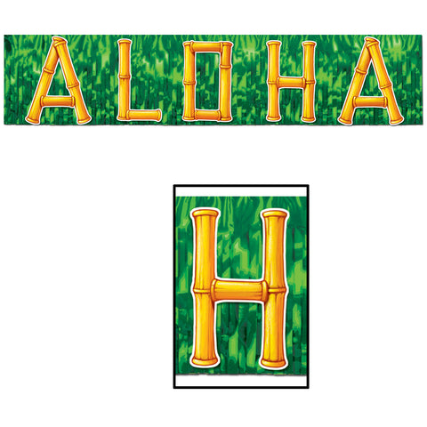 Metallic Aloha Banner, Size 10" x 4'
