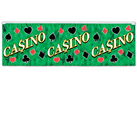 FR Metallic Casino Fringe Banner, Size 14" x 4'