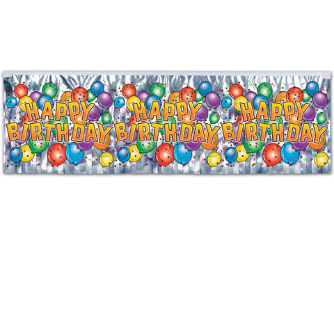 FR Met Birthday Balloon Fringe Banner, Size 14" x 4'