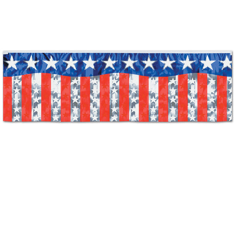 FR Met Stars & Stripes Fringe Banner, Size 14" x 4'