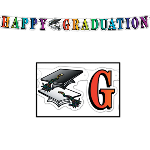 Happy Graduation Streamer, Size 5" x 5'