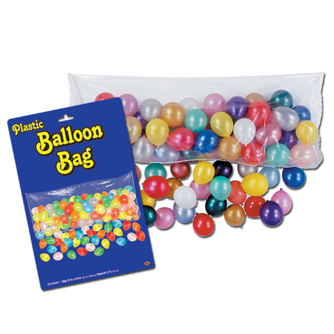 Plastic Balloon Bag w/100 Balloons, Size 3' x 6' 8"