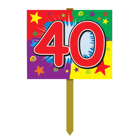  40  Birthday Yard Sign, Size 12" x 15"