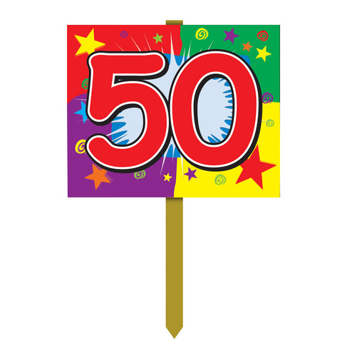  50  Birthday Yard Sign, Size 12" x 15"