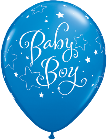 11" Redondo, Surido Bebe Niño, Azul Marino y Azul Robin, Latex Baby Boy con Estrellas