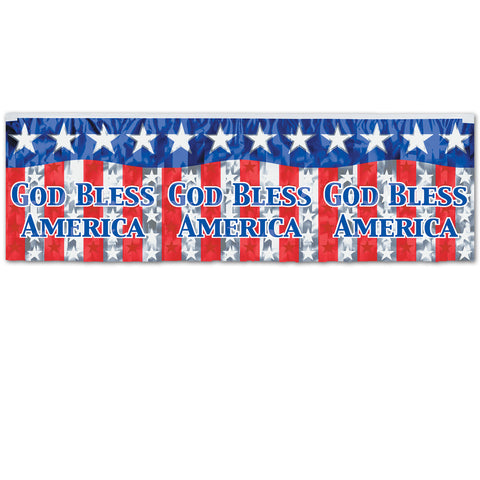 FR Met God Bless America Fringe Banner, Size 14" x 4'