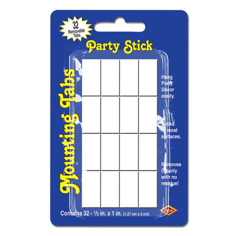 Party Stick Mounting Tabs, Size ½" x 1"