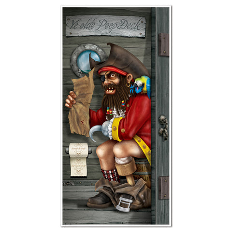 Pirate Captain Restroom Door Cover, Size 30" x 5'