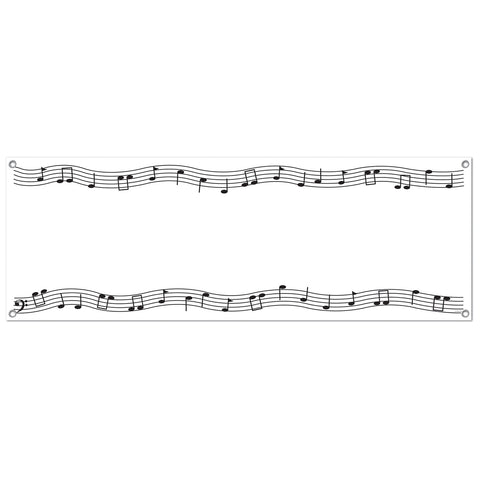 Musical Notes Sign Banner, Size 5' x 21"