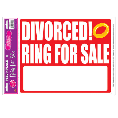 Divorced! Ring For Sale Peel 'N Place, Size 12" x 17" Sh