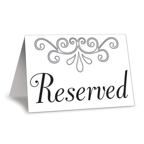 Reserved Table Cards, Size 3" x 4¼"