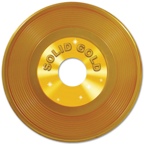 Gold Plastic Record, Size 19"