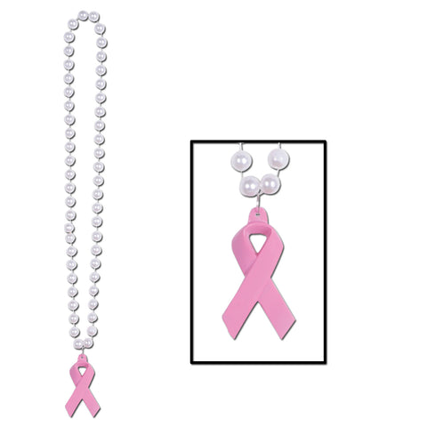 Collares w/Pink Ribbon Medallion, Size 40"