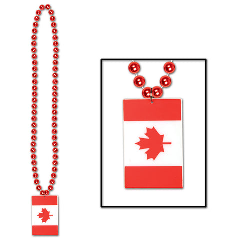 Collares w/Printed Canadian Flag Medallion, Size 36"