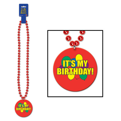 Collares w/It's My Birthday! Medallion, Size 36"