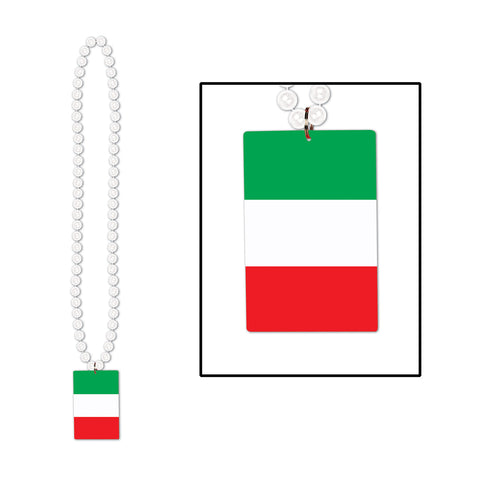 Collares w/Printed Italian Flag Medallion, Size 36"