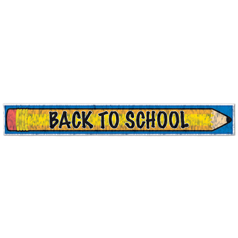 Metallic Back To School Fringe Banner, Size 8" x 5'