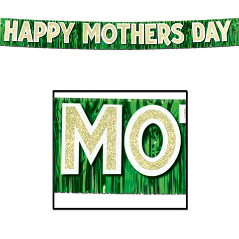 Metallic Happy Mother's Day Banner, Size 10" x 9' 6"