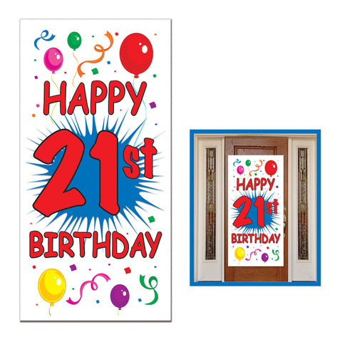 21st Birthday Door Cover, Size 30" x 5'
