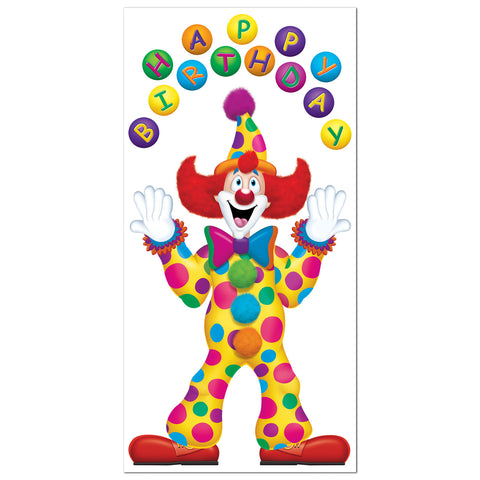 Birthday Clown Door Cover, Size 30" x 5'