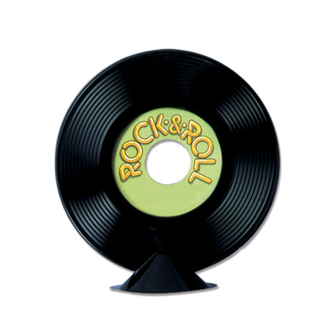 Personalize Plastic Record Centerpiece, Size 9"
