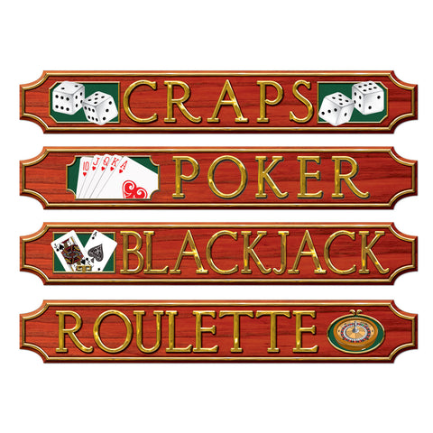 Casino Sign Wall Plaques, Size 5" x 31"