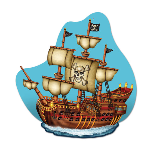 Pirate Ship Wall Plaque, Size 15"