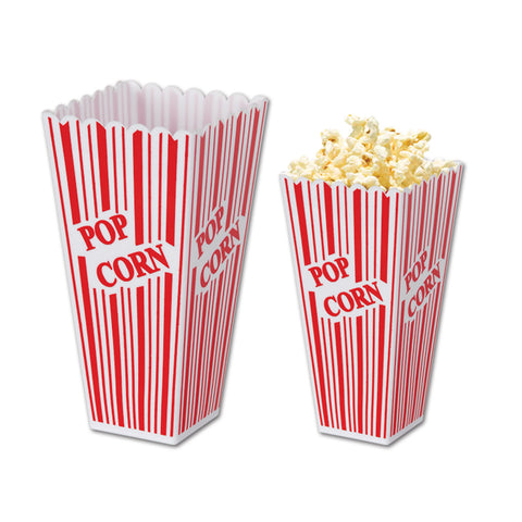 Plastic Popcorn Boxes, Size 2" x 3¾" x 7¾"