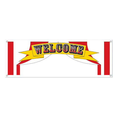 Welcome Sign Banner, Size 5' x 21"