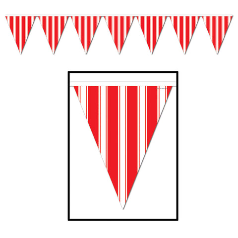 Striped Pennant Banner, Size 11" x 12'