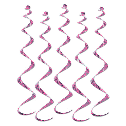 Printed Pink Ribbon Twirly Whirlys, Size 24"