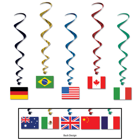 International Flag Whirls, Size 3' 2"