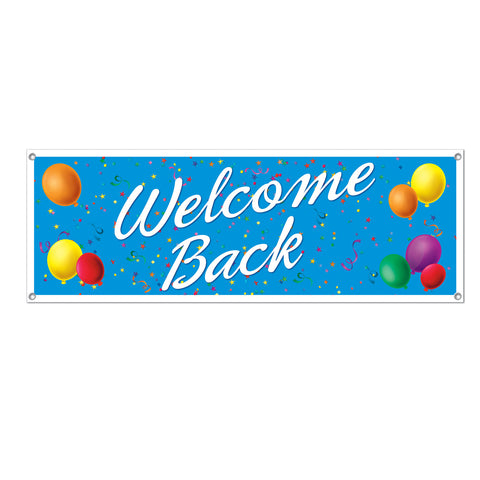 Welcome Back Sign Banner, Size 5' x 21"